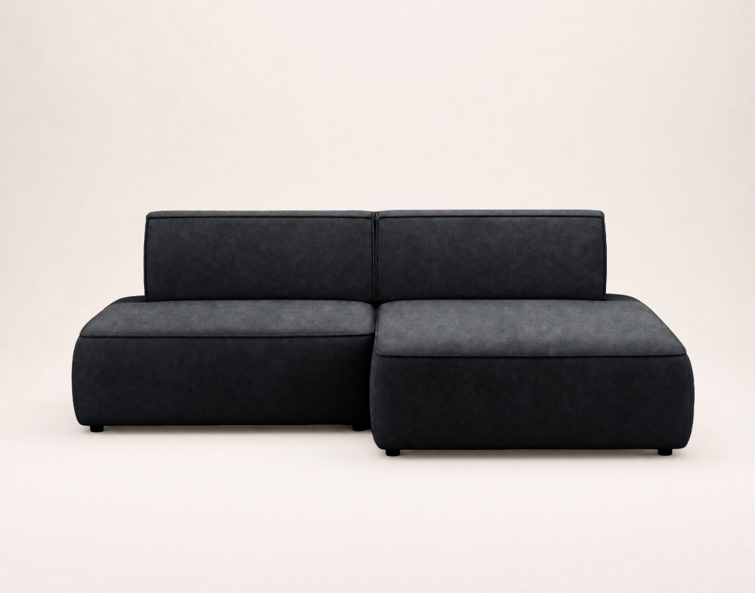 Canapé d'angle LISETTE droit 4 places convertible coffre velours | Best Mobilier
