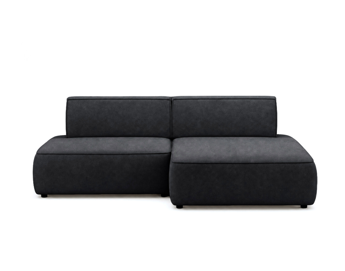 Canapé d'angle LISETTE droit 4 places convertible coffre velours | Best Mobilier