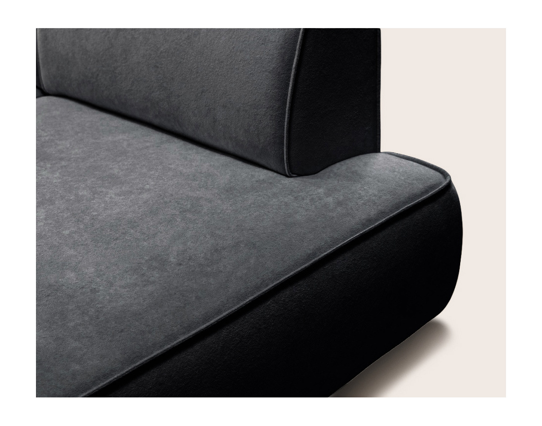 Canapé d'angle LISETTE droit 4 places convertible coffre velours | Best Mobilier