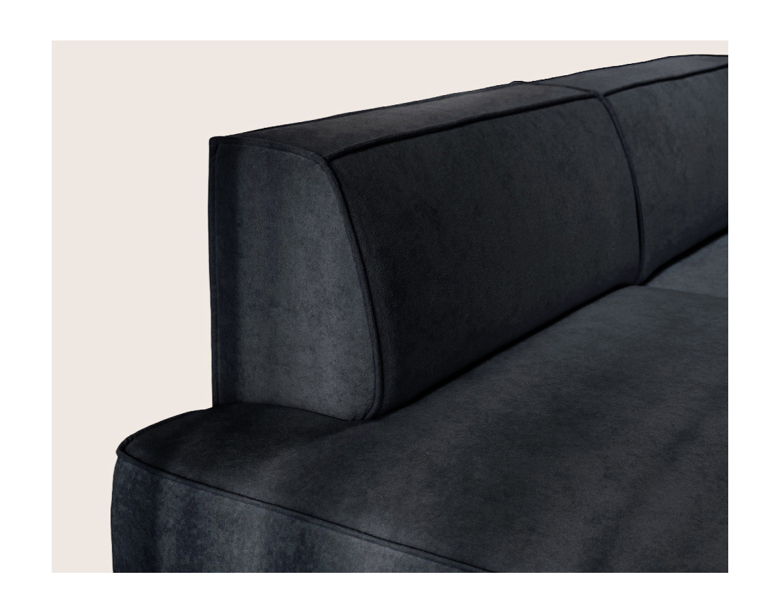 Canapé d'angle LISETTE droit 4 places convertible coffre velours | Best Mobilier