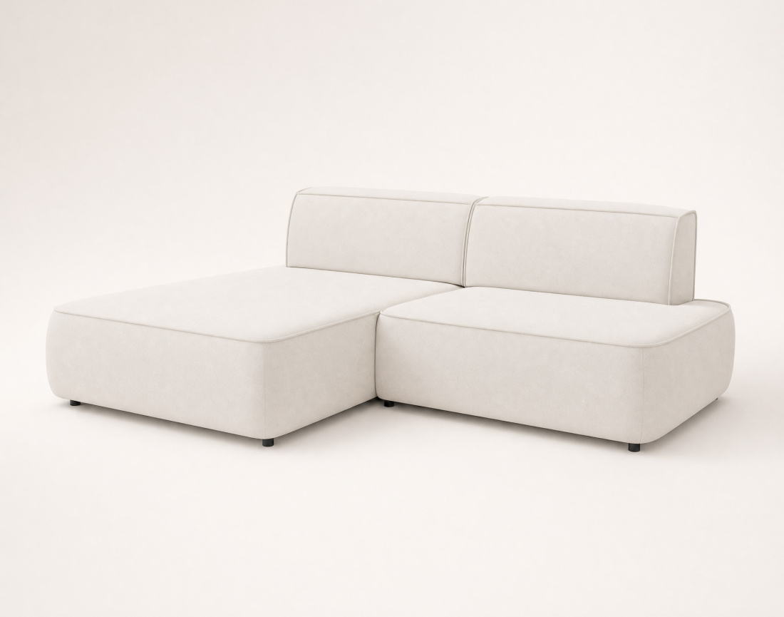 Canapé d'angle LISETTE gauche 4 places convertible coffre velours | Best Mobilier