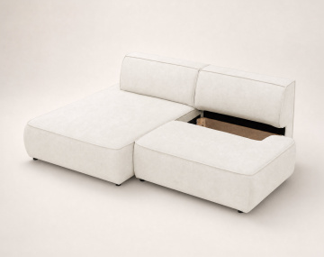 Canapé d'angle LISETTE gauche 4 places convertible coffre velours | Best Mobilier