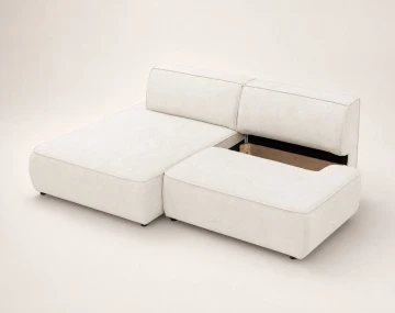 Canapé d'angle LISETTE gauche 4 places convertible coffre velours | Best Mobilier