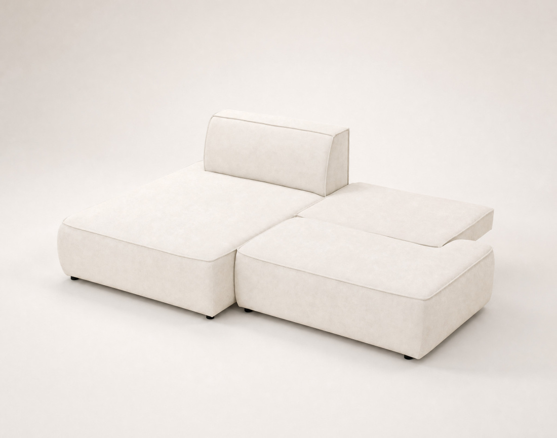 Canapé d'angle LISETTE gauche 4 places convertible coffre velours | Best Mobilier