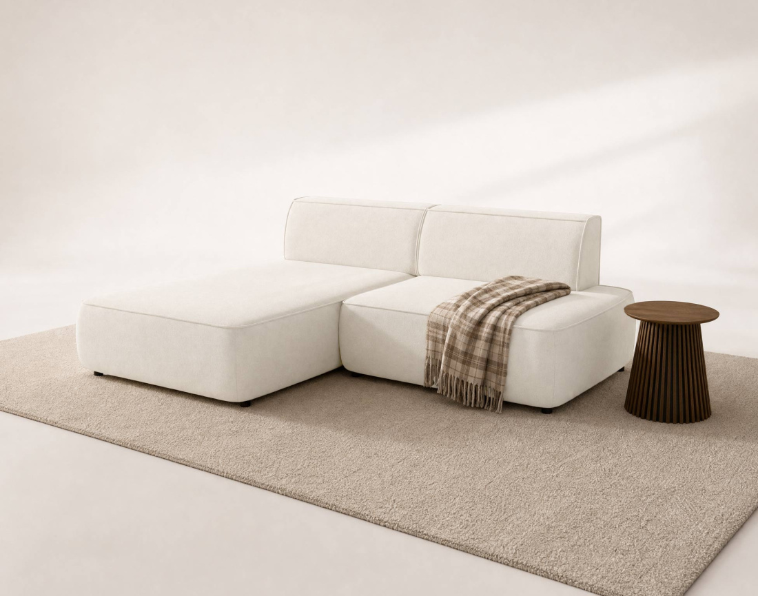 Canapé d'angle LISETTE gauche 4 places convertible coffre velours | Best Mobilier