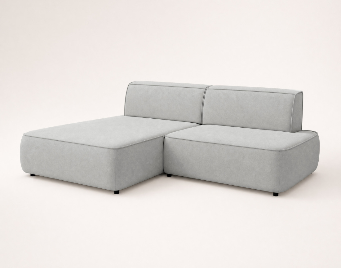 Canapé d'angle LISETTE gauche 4 places convertible coffre velours | Best Mobilier