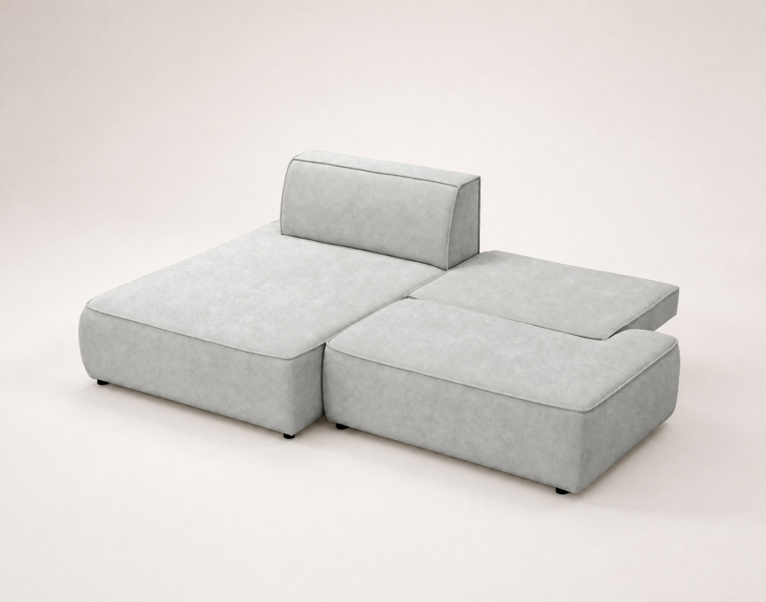 Canapé d'angle LISETTE gauche 4 places convertible coffre velours | Best Mobilier