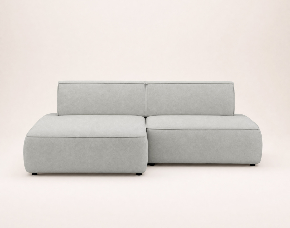 Canapé d'angle LISETTE gauche 4 places convertible coffre velours | Best Mobilier