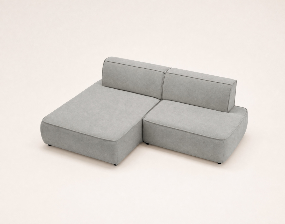 Canapé d'angle LISETTE gauche 4 places convertible coffre velours | Best Mobilier