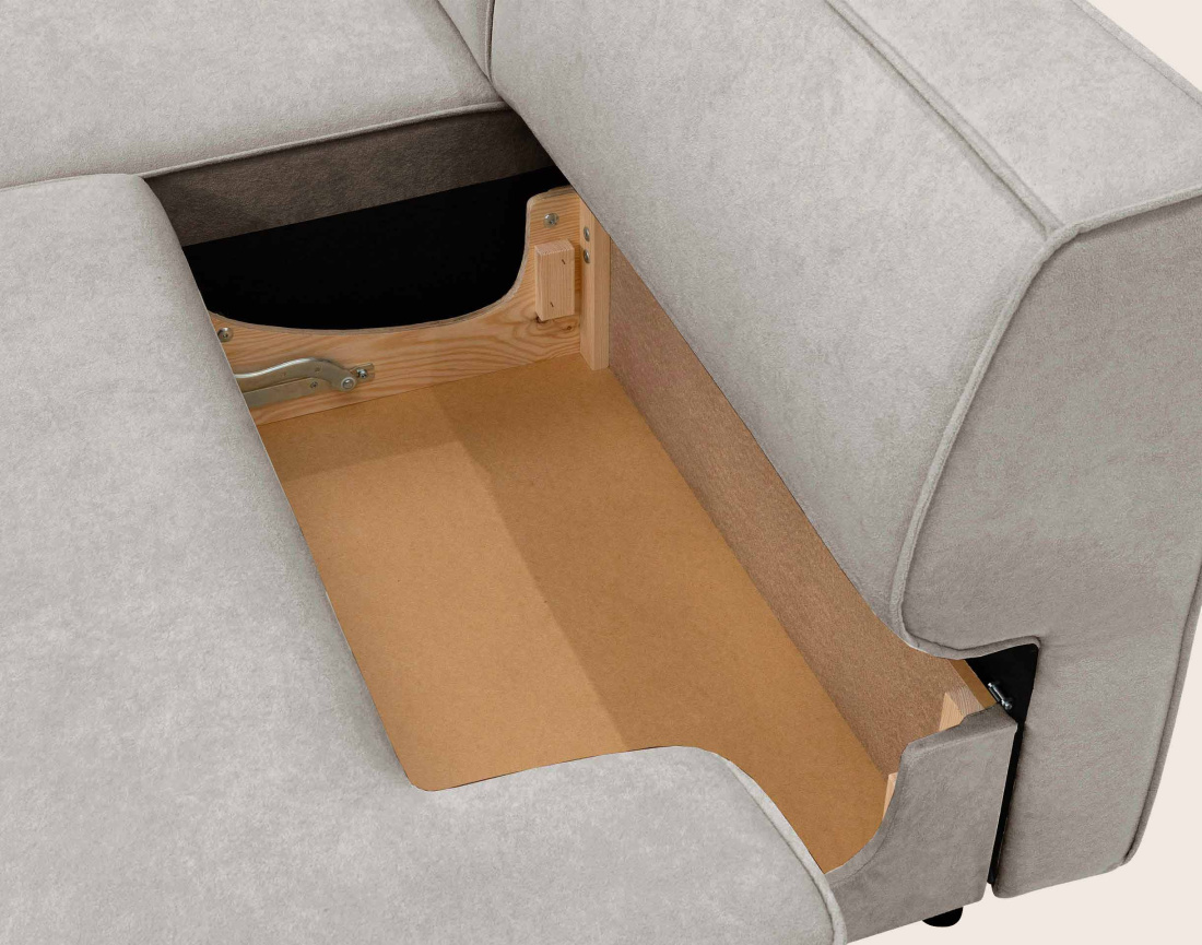Canapé d'angle LISETTE gauche 4 places convertible coffre velours | Best Mobilier