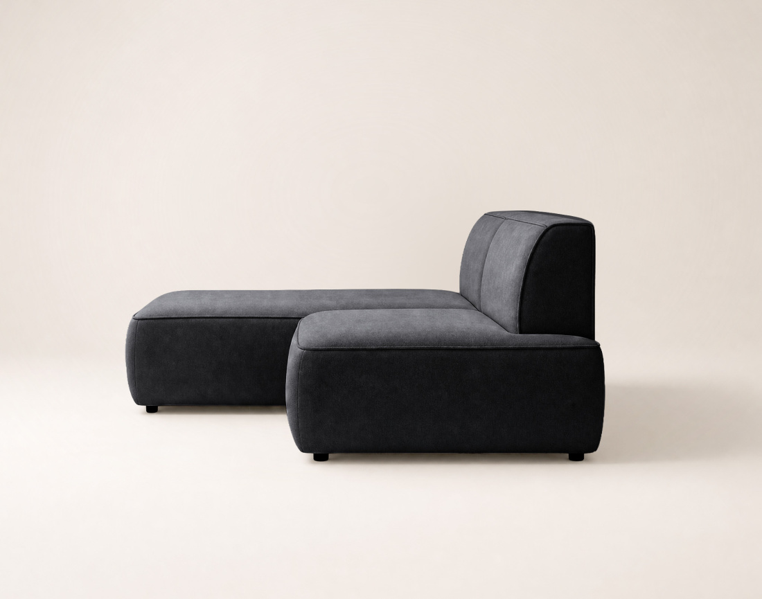 Canapé d'angle LISETTE gauche 4 places convertible coffre velours | Best Mobilier