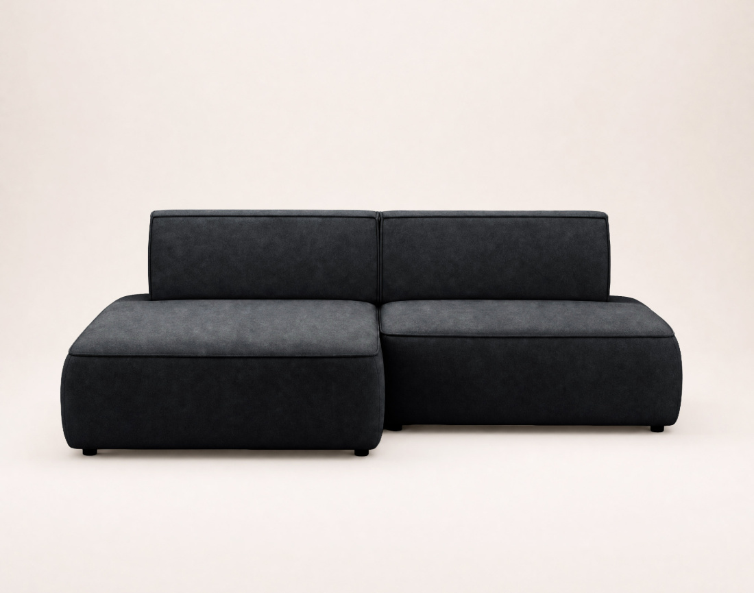 Canapé d'angle LISETTE gauche 4 places convertible coffre velours | Best Mobilier