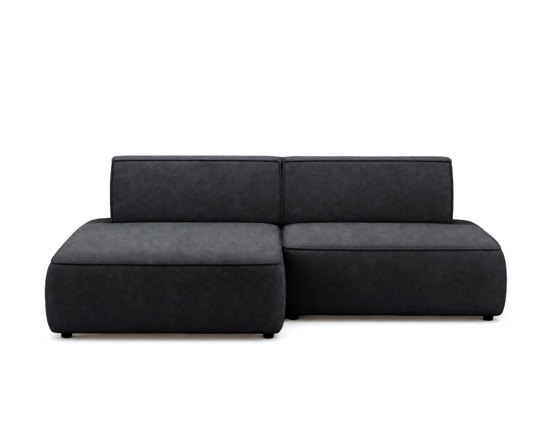 Canapé d'angle LISETTE gauche 4 places convertible coffre velours | Best Mobilier