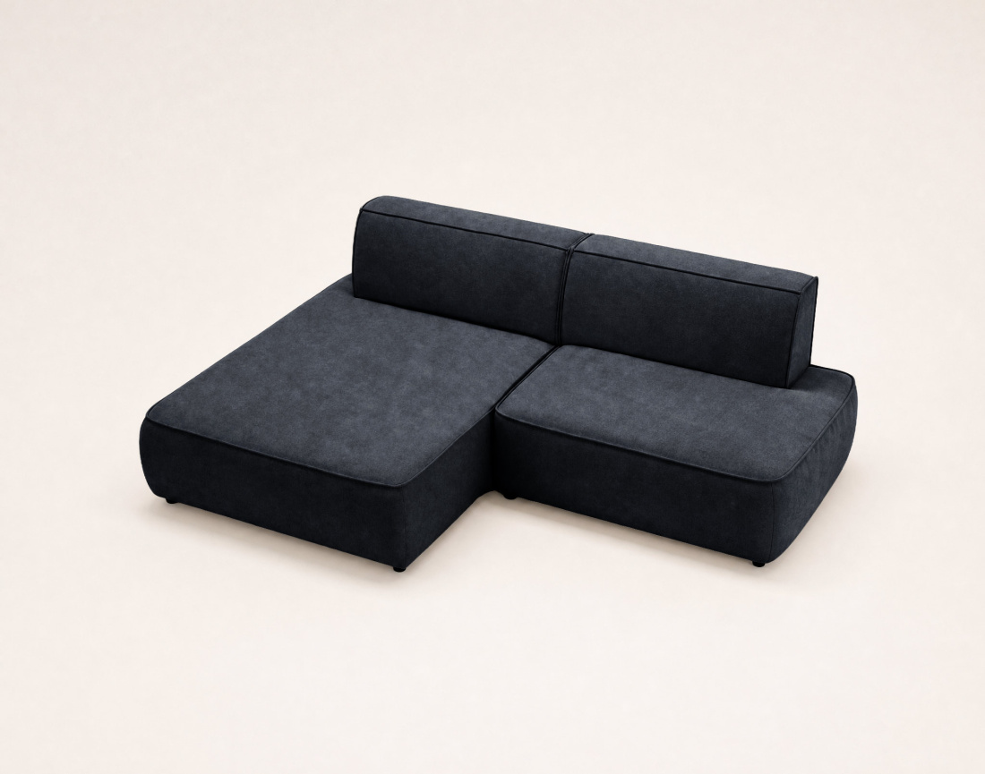 Canapé d'angle LISETTE gauche 4 places convertible coffre velours | Best Mobilier