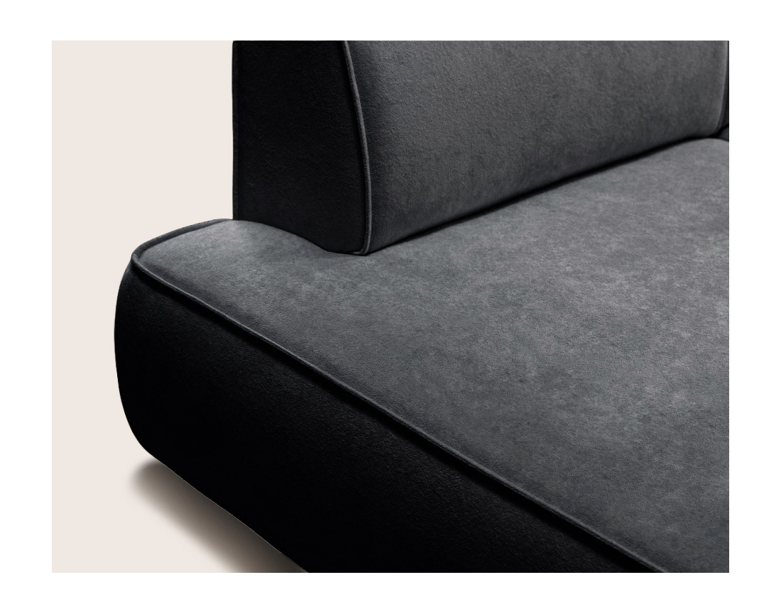 Canapé d'angle LISETTE gauche 4 places convertible coffre velours | Best Mobilier