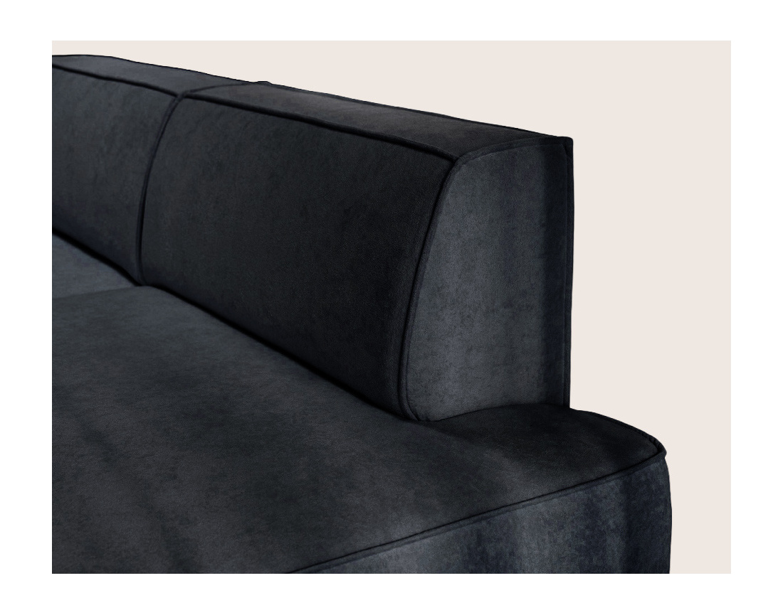 Canapé d'angle LISETTE gauche 4 places convertible coffre velours | Best Mobilier