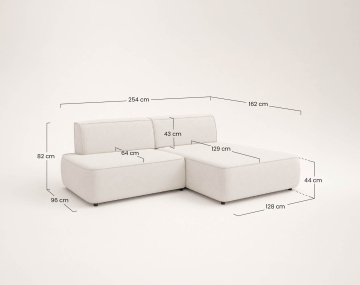 Canapé d'angle LISETTE droit 4 places convertible coffre velours | Best Mobilier