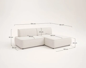 Canapé d'angle LISETTE droit 4 places convertible coffre velours | Best Mobilier