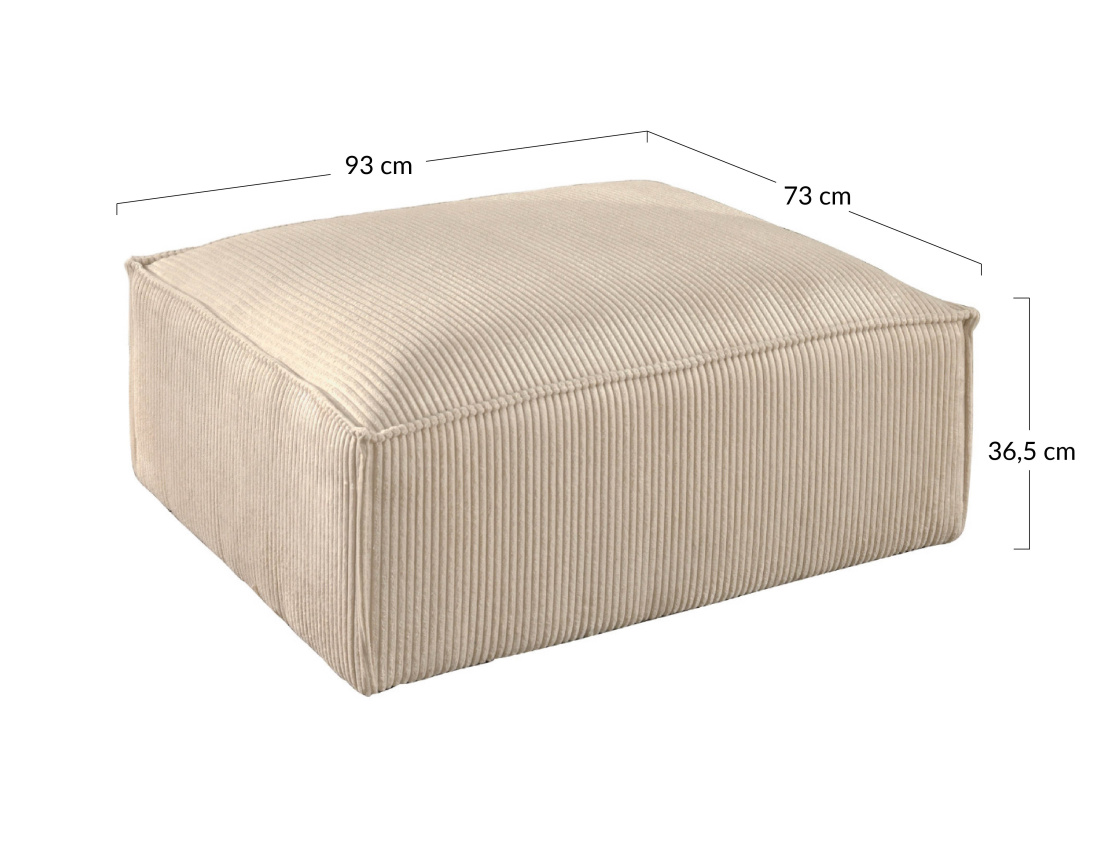 Stella - pouf en velours côtelé au style contemporain