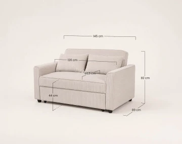Canapé droit 2 places convertible Pet Friendly Ernest - Best Mobilier
