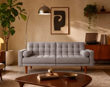 Banquette SUZANNE 2 places convertible clic-clac en tissu texturé | Best Mobilier