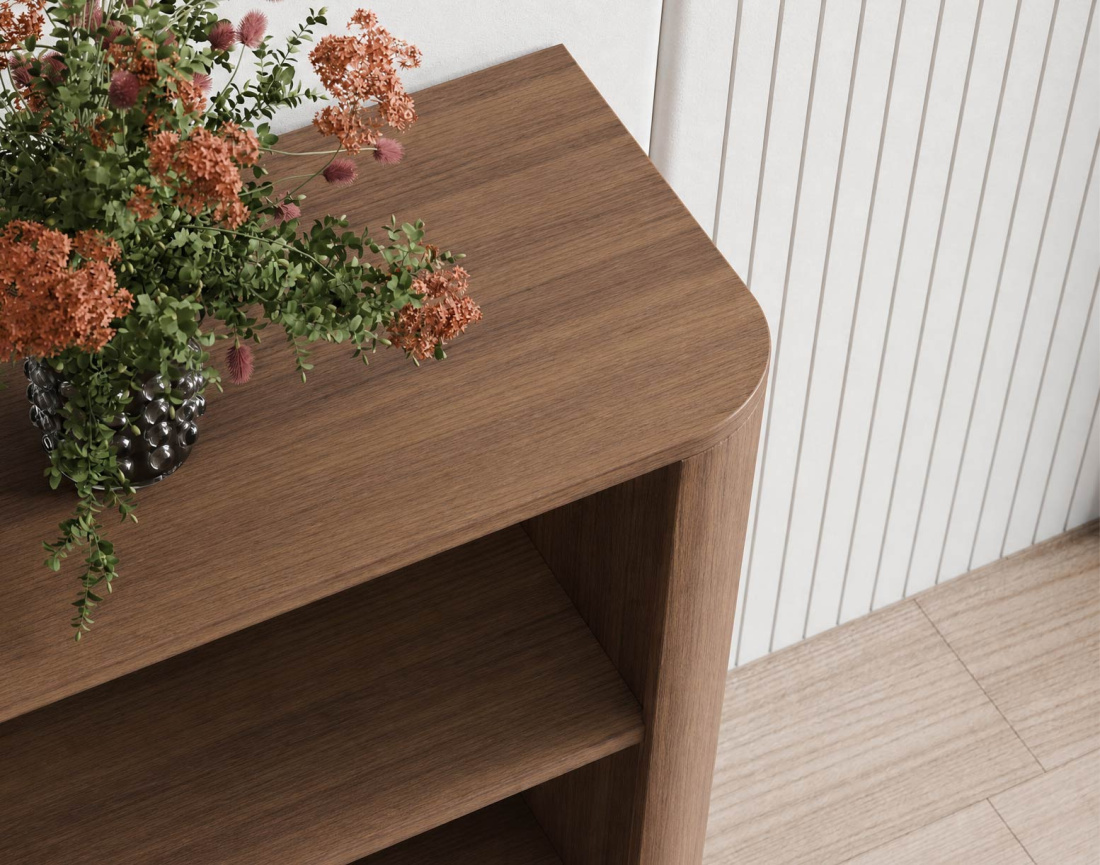 Bibliothèque YOURI H170 cm effet noyer 2 portes | Best Mobilier