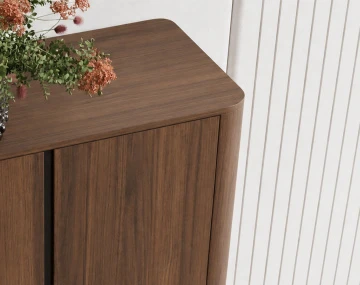 Buffet haut  YOURI 103 cm effet noyer 4 portes | Best Mobilier