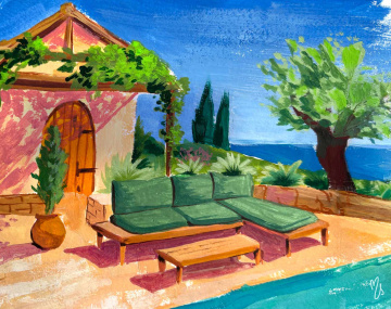 Salon bas de jardin avec...