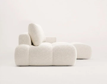 Canapé YULIN d'angle ouvert droit 4 places convertible coffre tissu bouclette | Best Mobilier