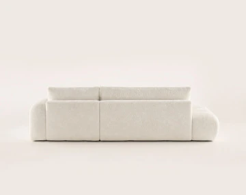 Canapé YULIN d'angle ouvert droit 4 places convertible coffre tissu bouclette | Best Mobilier