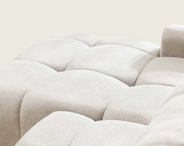 Canapé YULIN d'angle ouvert gauche 4 places convertible avec coffre en tissu bouclette