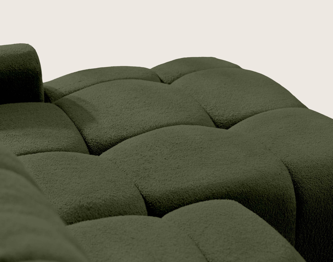 Canapé YULIN d'angle droit 4 places convertible avec coffre en tissu bouclette Yulin - Best Mobilier