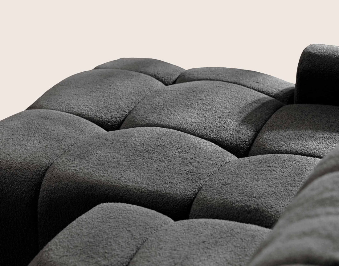 Canapé YULIN d'angle 4 places convertible en tissu bouclette - Best Mobilier