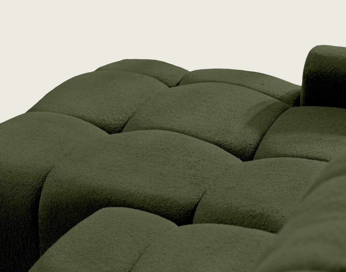 Canapé YULIN d'angle 4 places convertible en tissu bouclette - Best Mobilier