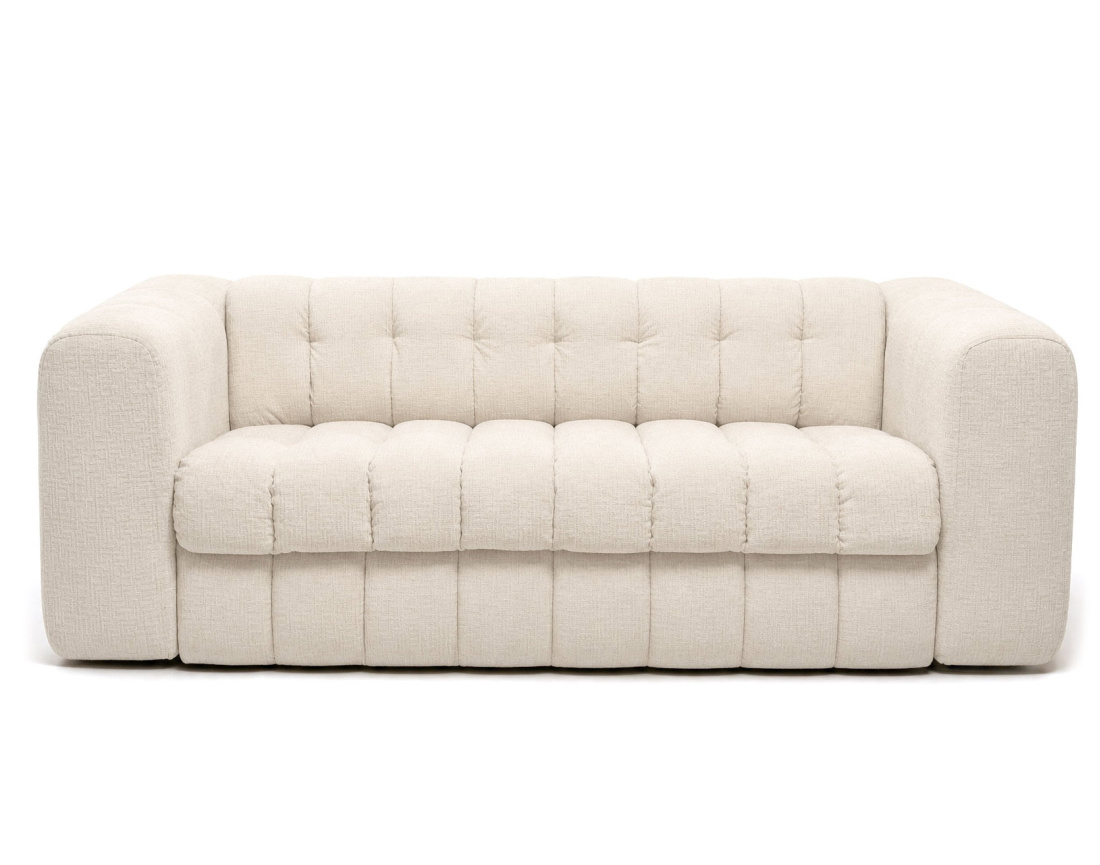 Canapé VIOLETTE 3 places convertible express couchage quotidien 140 cm matelas 14 cm velours gaufré | Best Mobilier