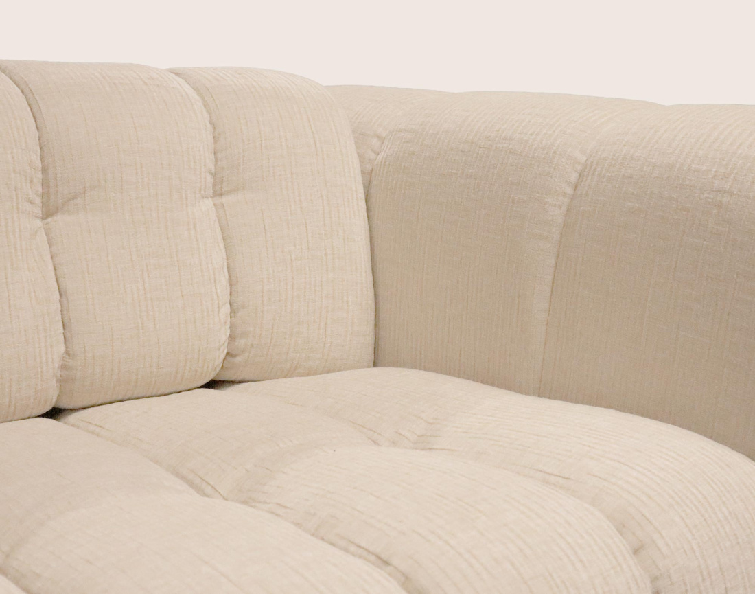 Canapé VIOLETTE 3 places convertible express couchage quotidien 140 cm matelas 14 cm velours gaufré | Best Mobilier