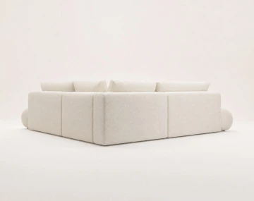 Canapé YULIN d'angle L 5 places convertible coffre tissu bouclette | Best Mobilier