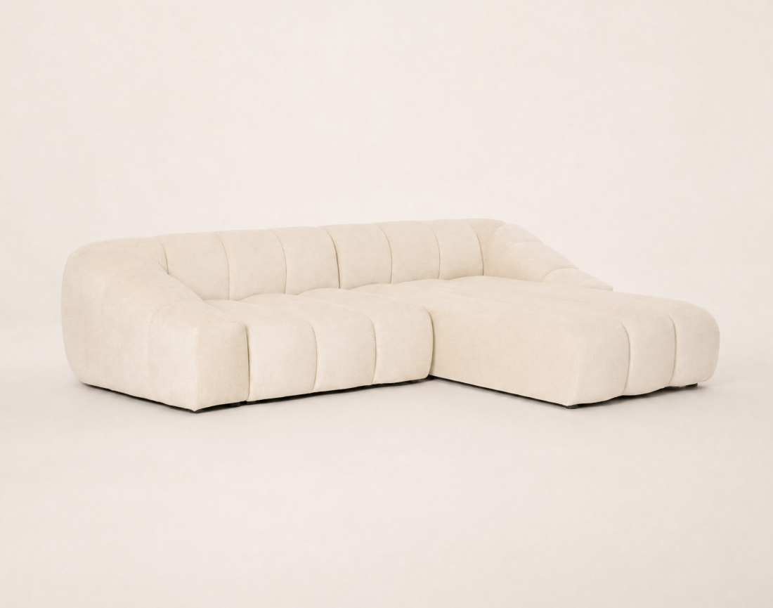 Canapé AVA d'angle droit 4 places en velours texturé | Best Mobilier