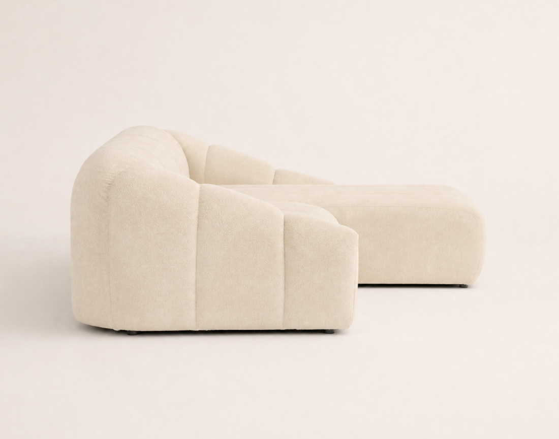 Canapé AVA d'angle droit 4 places en velours texturé | Best Mobilier
