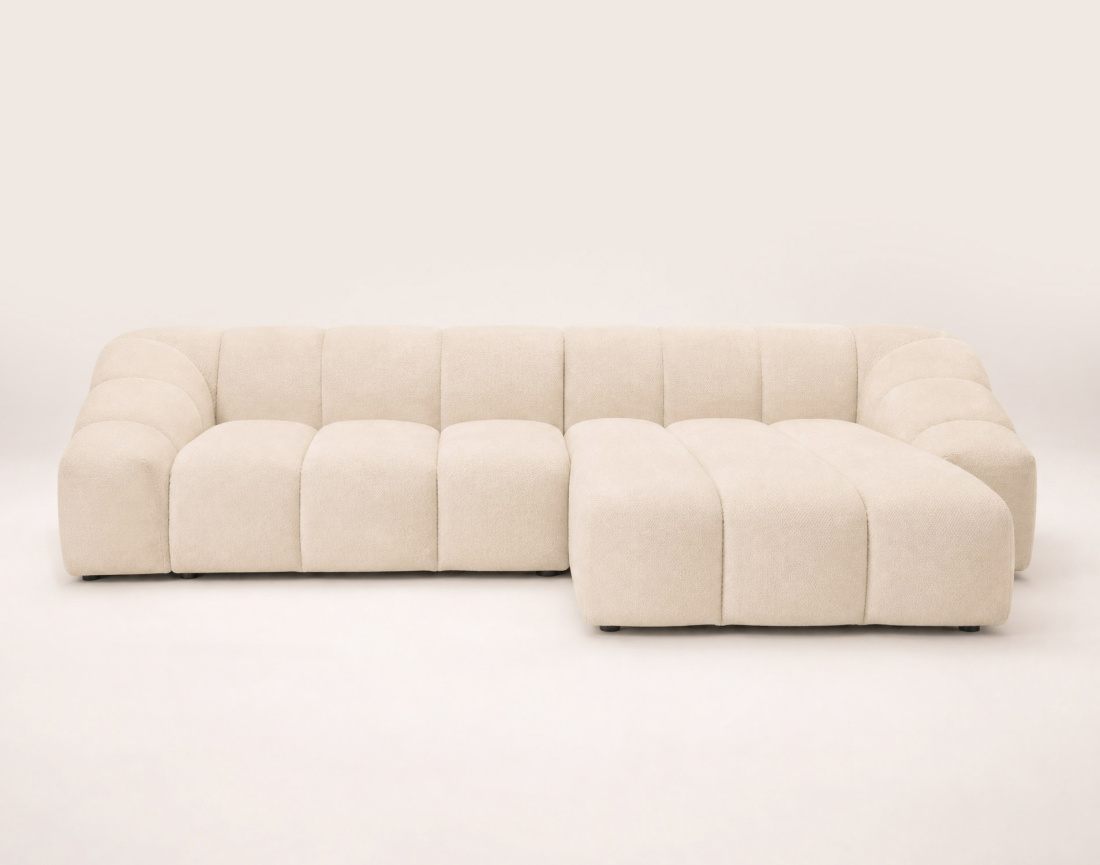 Canapé AVA d'angle droit 4 places en velours texturé | Best Mobilier