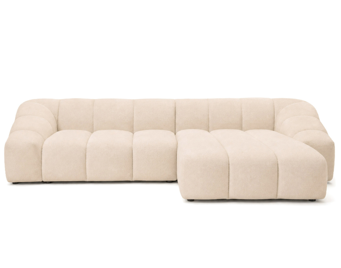 Canapé AVA d'angle droit 4 places en velours texturé | Best Mobilier
