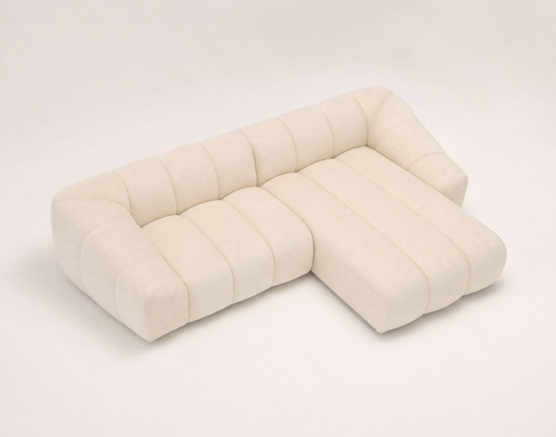 Canapé AVA d'angle droit 4 places en velours texturé | Best Mobilier