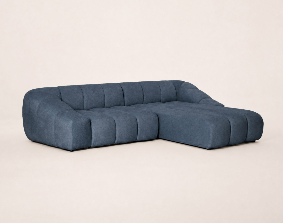 Canapé AVA d'angle droit 4 places en velours texturé | Best Mobilier