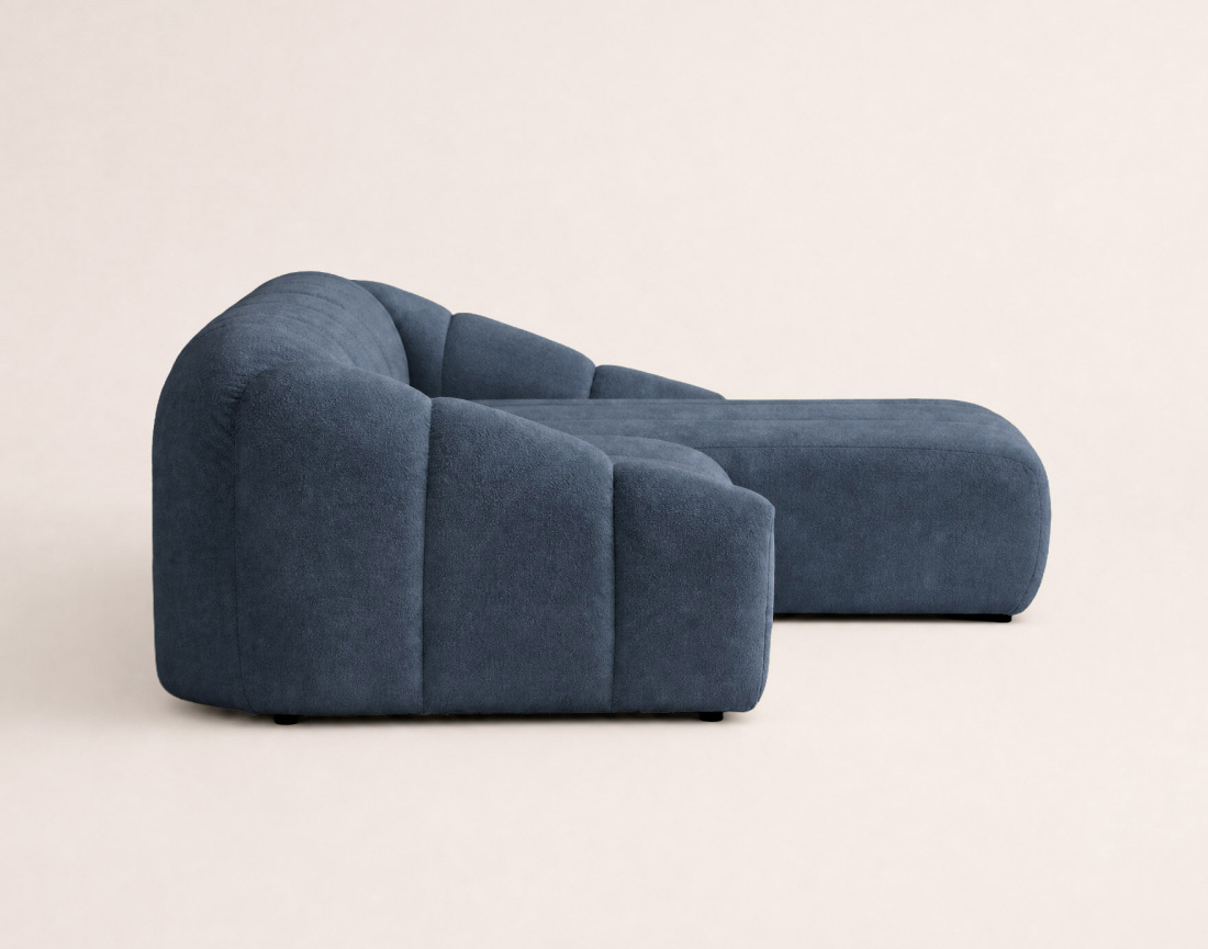 Canapé AVA d'angle droit 4 places en velours texturé | Best Mobilier