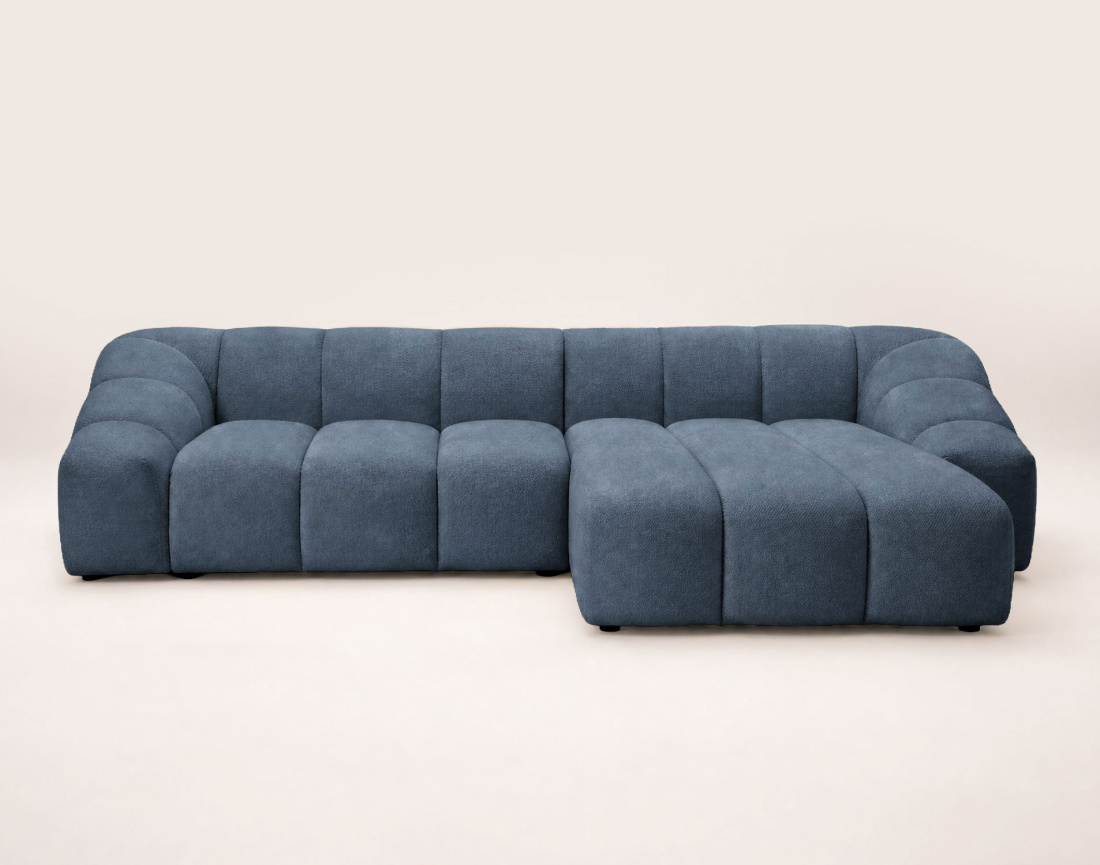 Canapé AVA d'angle droit 4 places en velours texturé | Best Mobilier