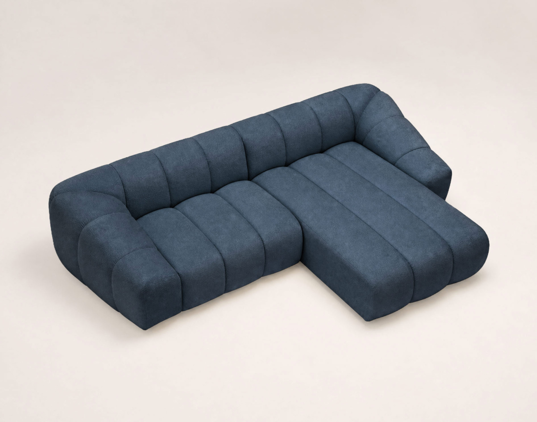 Canapé AVA d'angle droit 4 places en velours texturé | Best Mobilier