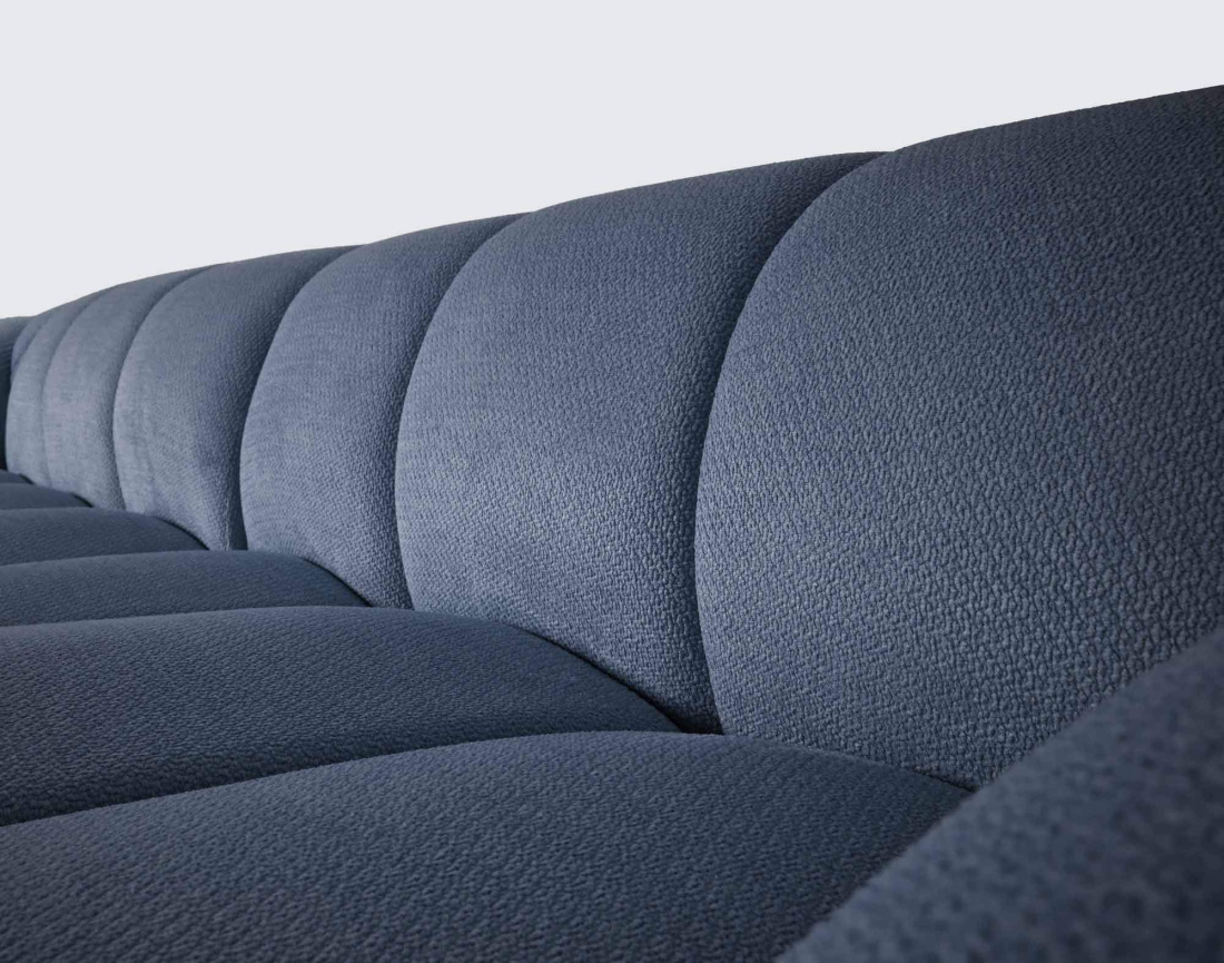 Canapé AVA d'angle droit 4 places en velours texturé | Best Mobilier