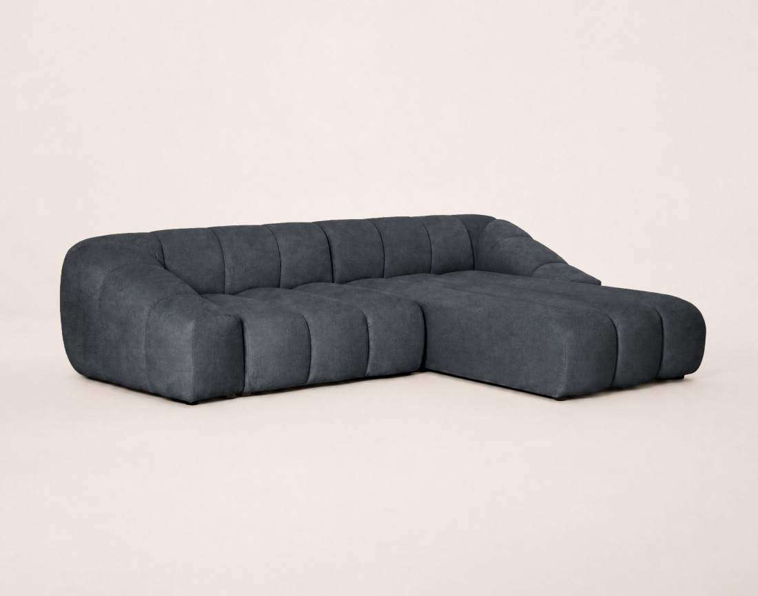 Canapé AVA d'angle droit 4 places en velours texturé | Best Mobilier