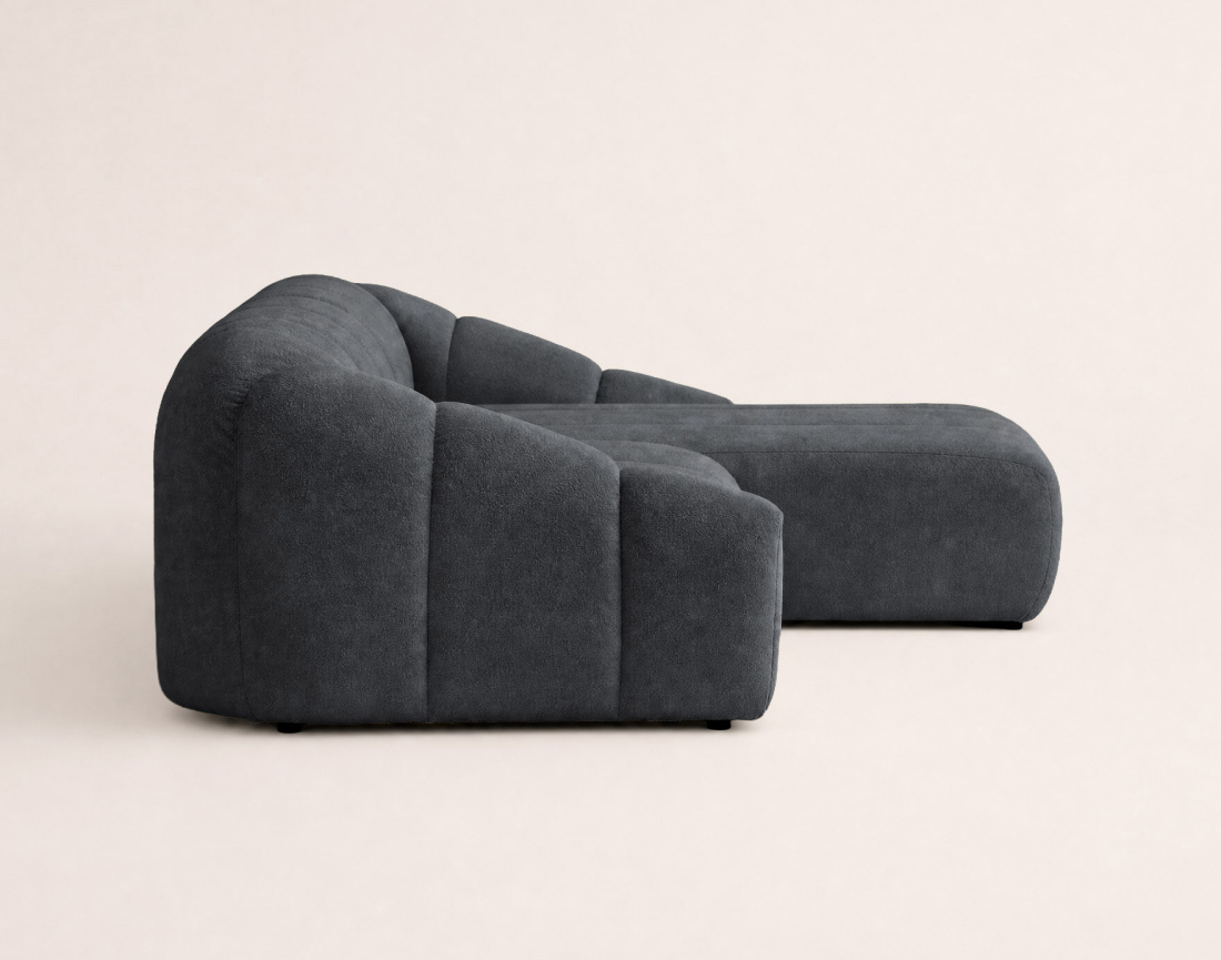 Canapé AVA d'angle droit 4 places en velours texturé | Best Mobilier