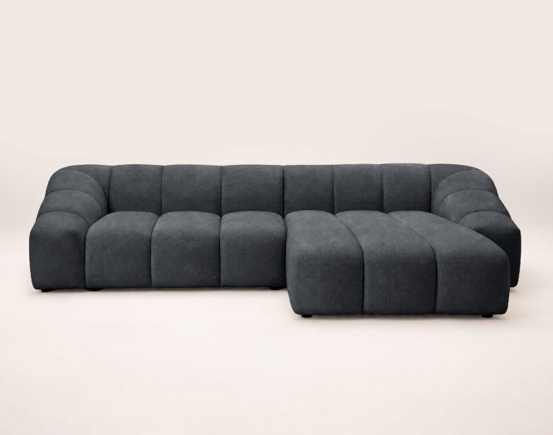 Canapé AVA d'angle droit 4 places en velours texturé | Best Mobilier